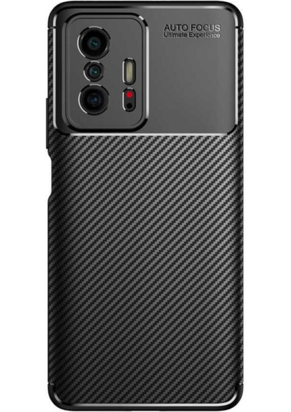 Xiaomi Mi 11T Kılıf Rugged Armor Darbe Emici Uzun Ömürlü Dayanıklı Parmak İzi Yapmaz Karbon Tasarım Negro Silikon Kapak
