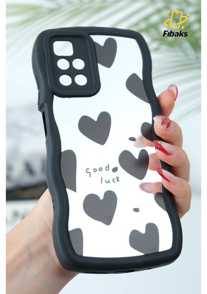 Xiaomi Redmi 10 2022 Uyumlu Kılıf Aynalı Kalp Desenli Yumuşak Kenarlı Kamera Korumalı Silikon Kapak