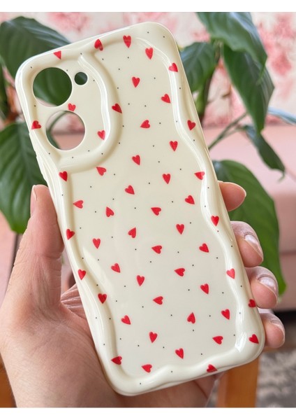 Xiaomi Realme 10 4g Kılıf Kamera Korumalı Dalga Kenarlı Kırmızı Kalp Desenli Silikon Kapak fırsatları