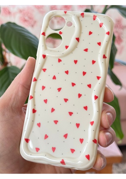 Xiaomi Realme 10 4g Kılıf Kamera Korumalı Dalga Kenarlı Kırmızı Kalp Desenli Silikon Kapak indirimleri