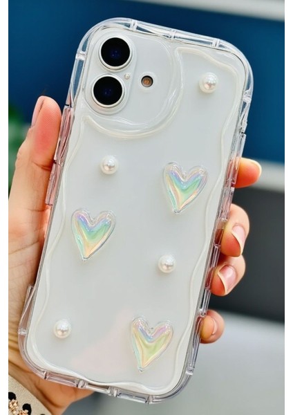 Samsung Galaxy A06 Kılıf 3D Kalpli Inci Tasarımlı Desenli Kamera Korumalı Silikon Kapak fiyatları