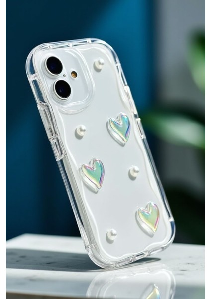 Samsung Galaxy A06 Kılıf 3D Kalpli Inci Tasarımlı Desenli Kamera Korumalı Silikon Kapak indirimleri