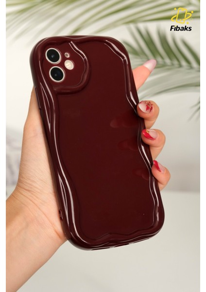 Apple iPhone 11 Uyumlu Kılıf Kamera Korumalı Dalga Kenarlı Darbe Emici Bordo Silikon Kapak fiyatları