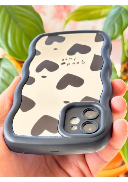 Apple iPhone 11 Kılıf Aynalı Kalp Desenli Yumuşak Kenarlı Kamera Korumalı Silikon Kapak