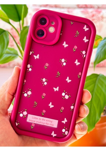 Apple iPhone 11 Kılıf Yumuşak Dokulu Kelebek ve Gül Desenli Yumuşak Kamera Korumalı Silikon Kapak fiyatları