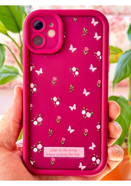Apple iPhone 11 Kılıf Yumuşak Dokulu Kelebek ve Gül Desenli Yumuşak Kamera Korumalı Silikon Kapak modelleri