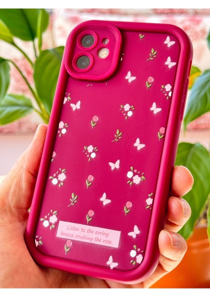 Apple iPhone 11 Kılıf Yumuşak Dokulu Kelebek ve Gül Desenli Yumuşak Kamera Korumalı Silikon Kapak indirimleri