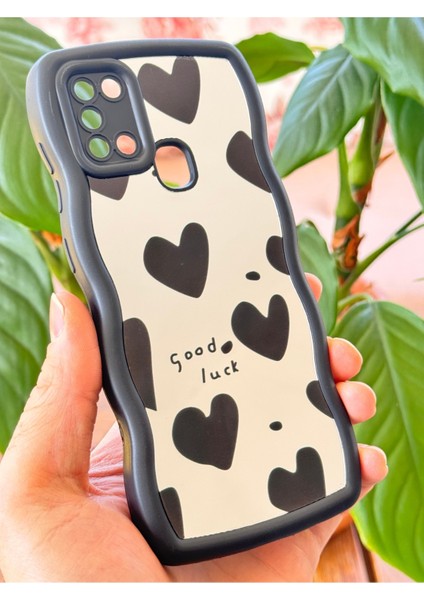 Samsung Galaxy A21S Kılıf Aynalı Kalp Desenli Yumuşak Kenarlı Kamera Korumalı Silikon Kapak modelleri