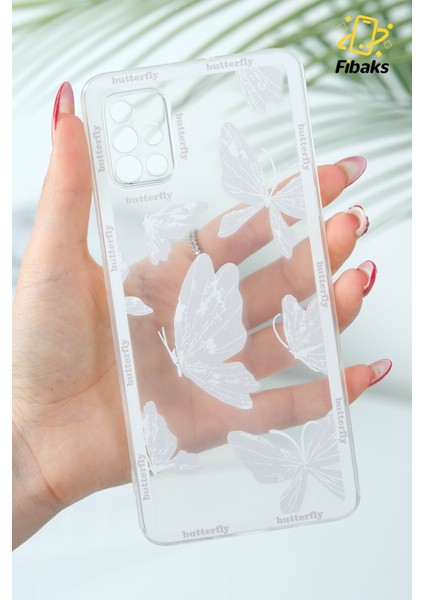 Samsung Galaxy A71 Kılıf Şeffaf Kelebek Tasarımlı Desenli Kamera Korumalı Yumuşak Silikon Kapak