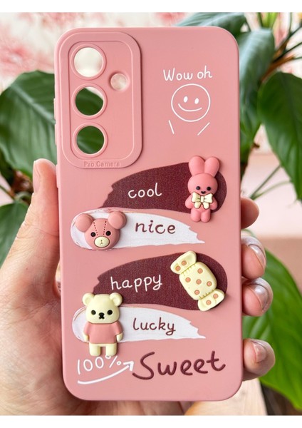 Samsung Galaxy S21 Fe Uyumlu Kılıf Tasarımlı Desenli Kamera Korumalı Tavşan Pembe Yumuşak Silikon Kapak indirimleri