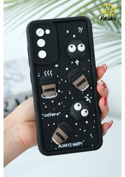Samsung Galaxy S21 Fe Kılıf Tasarımlı Desenli Kamera Korumalı Coffee Kurabiye Siyah Yumuşak Silikon Kapak