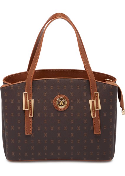 Kahve Print Kadın Omuz Çantası - S1WPR0000805-T4J
