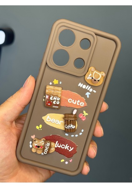 Xiaomi Redmi Note 13 Pro 5g Kılıf Tasarımlı Desenli Kamera Korumalı Ayıcık Kahve Renkli Yumuşak Silikon Kap fiyatları