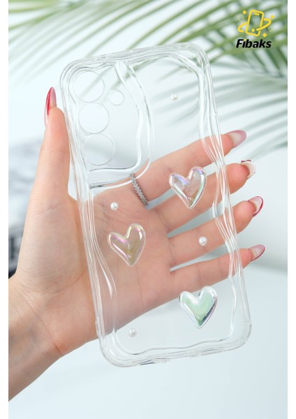 Samsung Galaxy S24 Kılıf 3D Kalpli Inci Tasarımlı Desenli Kamera Korumalı Şeffaf Silikon Kapak indirimleri