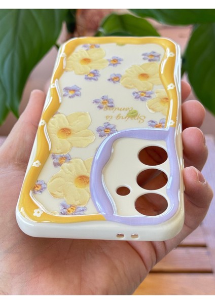 Samsung Galaxy S24 Plus Kılıf Tasarımlı Desenli Kamera Korumalı Papatya Çiçek Renkli Silikon Kapak