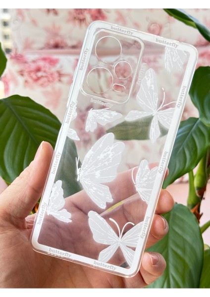 Xiaomi Redmi Note 12 Pro 5g Uyumlu Kılıf Tasarımlı Desenli Kamera Korumalı Şeffaf Kelebek Kapak modelleri