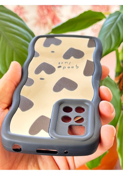 Xiaomi Redmi 10 2022 Uyumlu Kılıf Aynalı Kalp Desenli Yumuşak Kenarlı Kamera Korumalı Silikon Kapak