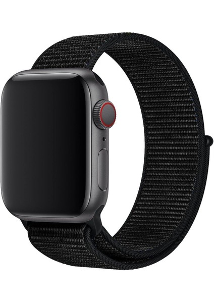 Apple Watch 10/11/9/8/7/6/5/4/3/SE/ULTRA/HK/PRO/MAX 49MM 46MM 45MM 44MM 42MM KRD-03 Akıllı Saat Kordonu Hasır Dokuma Kordon Kayış Bileklik Siyah
