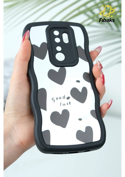 Xiaomi Redmi Note 8 Pro Uyumlu Kılıf Aynalı Kalp Desenli Kenarlı Kamera Korumalı Silikon Kapak