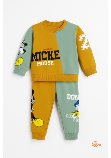 Mickey Mouse & Donald Duck Baskılı Erkek Çocuk Eşofman Takımı Pamuklu Rahat Günlük Spor Kıyafet fırsatları