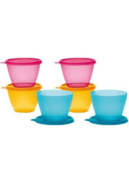 Çok Renkli Buzdolabı Kapları 6'lı, 400 Ml, Dayanıklı ve Şık Tasarım