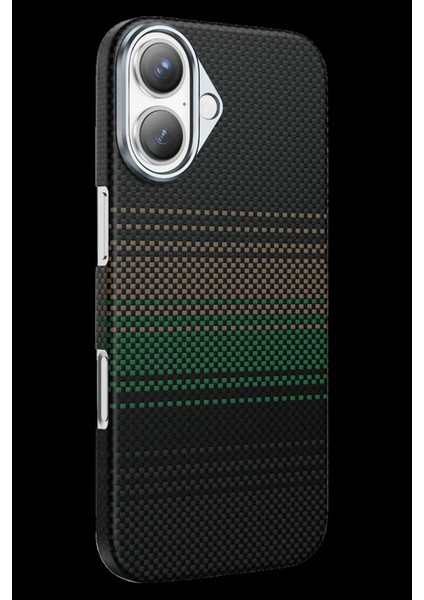 Apple iPhone 17 Kılıf Aramid Fiber Ruaha Kevlar Magsafe Kapak - Turuncu ve Lacivert Renkleriyle modelleri