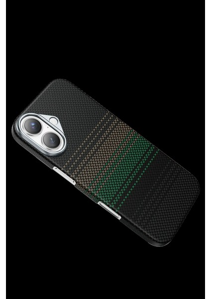 Apple iPhone 17 Kılıf Aramid Fiber Ruaha Kevlar Magsafe Kapak - Turuncu ve Lacivert Renkleriyle fırsatları