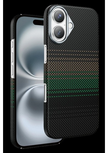 Apple iPhone 17 Kılıf Aramid Fiber Ruaha Kevlar Magsafe Kapak - Turuncu ve Lacivert Renkleriyle indirimleri