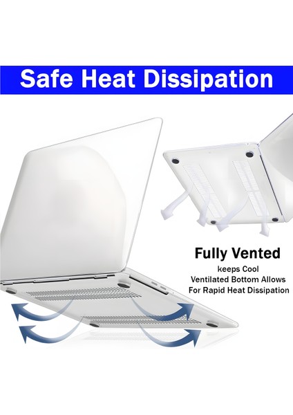 Apple Macbook Pro 13 2020/2022 A2251 A2289 A2338 A1706 A1708 A2159 Uyumlu Kılıf Şeffaf Kılıf Hava Menfezli Tam Koruma Kristal Kapak indirimleri