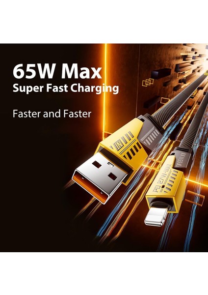 4in1 Pd 65 Watt Type-C/27 Watt Halat Örgü Kırılmaz Uç 1 Metre Hızlı Şarj ve Data Kablosu Huawei Xiaomi Samsung Oppo Honor Realme Apple iPhone modelleri