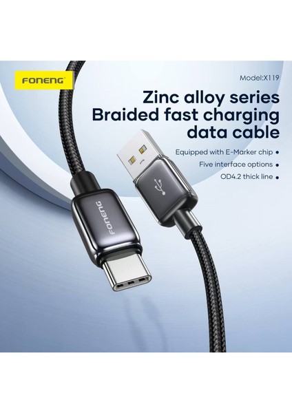 USB To Type-C 2A 18W 1 Metre Foneng Hızlı Şarj Kablosu Samsung Xiaomi Huawei Oppo Realme Tecno Honor Apple iPhone 15 16 Plus Pro Max fırsatları