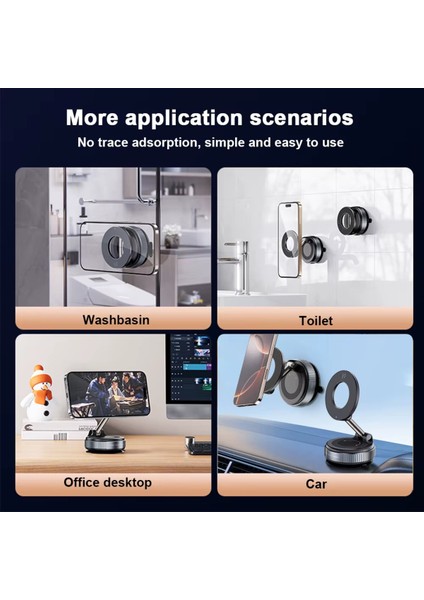 K007 360 Dönebilen Araç Içi Telefon Tutucu Vakumlu Magsafe Destekli Manyetik Mıknatıslı Masa Üstü Duvar Telefon Standı modelleri