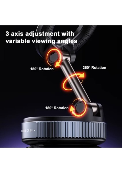 K007 360 Dönebilen Araç Içi Telefon Tutucu Vakumlu Magsafe Destekli Manyetik Mıknatıslı Masa Üstü Duvar Telefon Standı