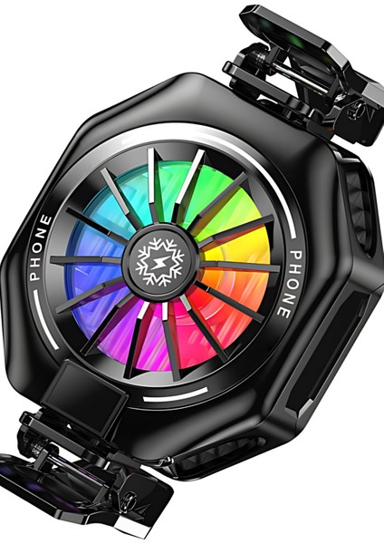 Telefon Soğutucu Fan Radyatörlü Magsafeli ve Aparatlı 27W Power 3 Farklı Derece Ayarlı Rgb Işıklı Fan