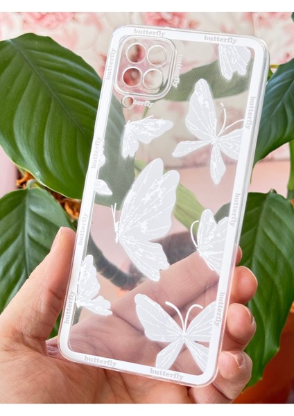 Samsung Galaxy A12/M12 Kılıf Şeffaf Kelebek Tasarımlı Desenli Kamera Korumalı Yumuşak Silikon Kapak fiyatları