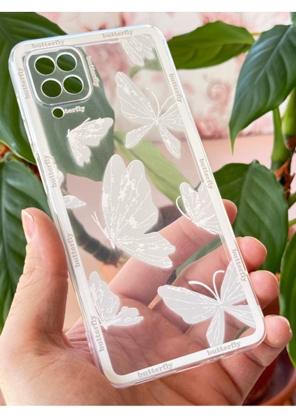 Samsung Galaxy A12/M12 Kılıf Şeffaf Kelebek Tasarımlı Desenli Kamera Korumalı Yumuşak Silikon Kapak modelleri
