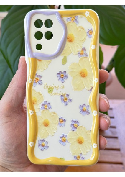 Samsung Galaxy A12/M12 Kılıf Tasarımlı Desenli Kamera Korumalı Papatya Çiçek Renkli Silikon Kapak modelleri