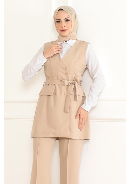 Kemer Detaylı Ikili Takım Bej 19232 fiyatları