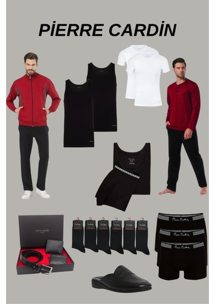 Erkek Çeyizlik Set Bordo Lisanslı Kutulu 18'li Damat Seti