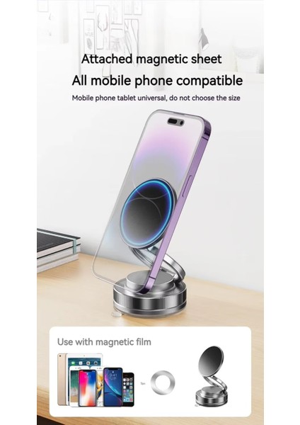 T28 360 Dönebilen Araç Içi Telefon Tutucu Vakumlu Magsafe Manyetik Mıknatıslı Destekli Masa Üstü Duvar Halka Telefon Standı fırsatları