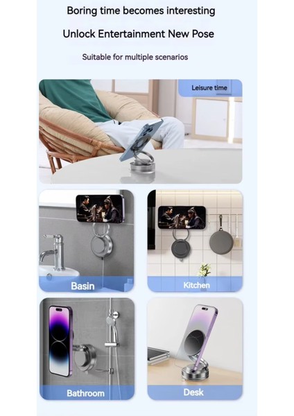 T28 360 Dönebilen Araç Içi Telefon Tutucu Vakumlu Magsafe Manyetik Mıknatıslı Destekli Masa Üstü Duvar Halka Telefon Standı indirimleri