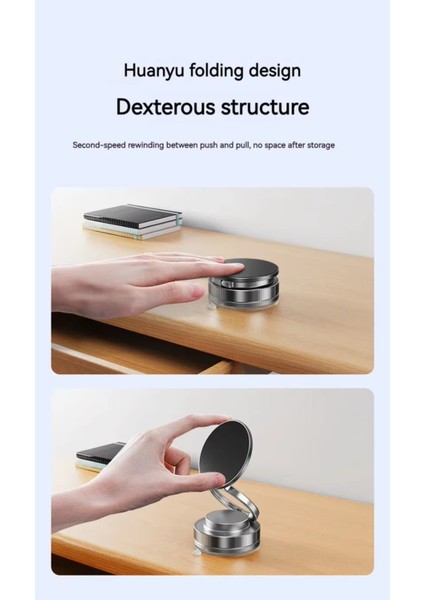 T28 360 Dönebilen Araç Içi Telefon Tutucu Vakumlu Magsafe Manyetik Mıknatıslı Destekli Masa Üstü Duvar Halka Telefon Standı