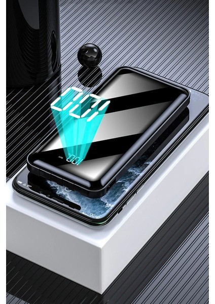 10.000 Mah Prime Dijital Göstergeli Dahili Çoklu Kablolu Powerbank Siyah Taşınabilir Şarj Cihazı fırsatları