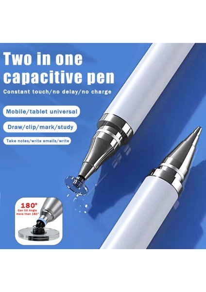 2in1 Dokunmatik Stylus Disk Pen ve Tükenmez Tablet Kalemi Telefon Tüm Dokunmatik Ekranlara Uyumlu