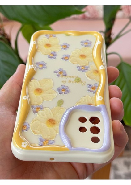 Samsung Galaxy A71 Kılıf Tasarımlı Desenli Kamera Korumalı Papatya Çiçek Renkli Silikon Kapak