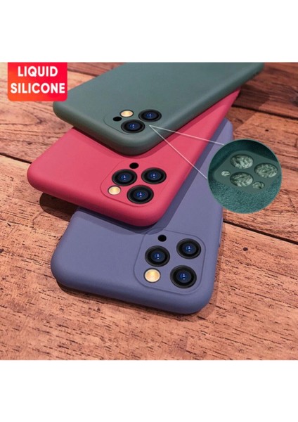 iPhone 11 Kılıf Kadife Lansman Soft Yumuşak Liquid Silikon Kamera Korumalı Mara