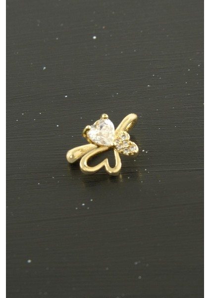 Allzey Kalp Tragus Zirkon Taşlı Piercing 1 Adet-Sarı fiyatları
