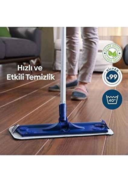 Mop Takımı Ergonomik Tasarım ile Kolay Kullanım 14x42 cm İkili Set