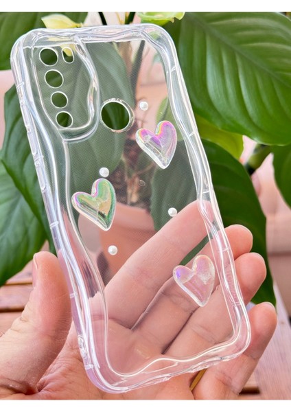 Xiaomi Redmi Note 8 Kılıf 3D Kalpli Inci Tasarımlı Desenli Kamera Korumalı Şeffaf Silikon Kapak modelleri