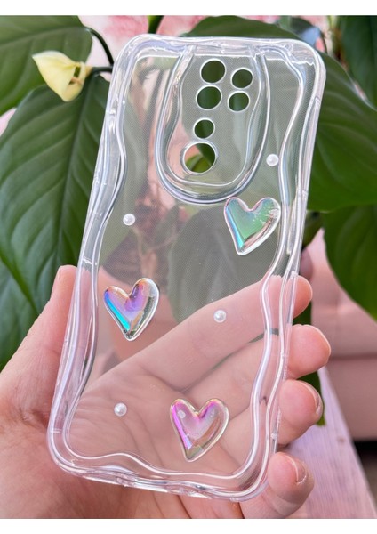Xiaomi Redmi Note 8 Pro Kılıf 3D Kalpli Inci Tasarımlı Desenli Kamera Korumalı Şeffaf Silikon Kapak fiyatları